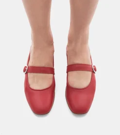 BALLERINE PELLE ROSSO