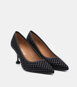 DÉCOLLETÉ PELLE E VELLUTO NERO