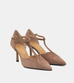 DECOLLETE CAMOSCIO ACERO