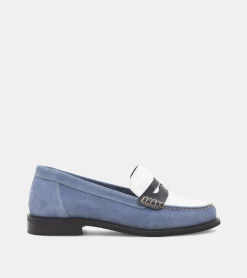 MOCASSINI BICOLOR NERO E BLU