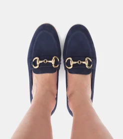 MOCASSINI CAMOSCIO BLU