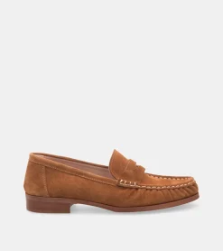MOCASSINI CAMOSCIO CUOIO