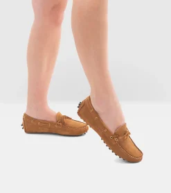 MOCASSINI CAMOSCIO CUOIO