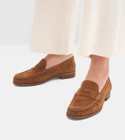 MOCASSINI CAMOSCIO CUOIO