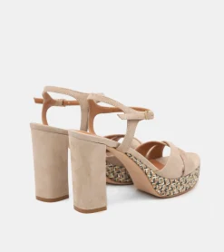 SANDALI CAMOSCIO BEIGE