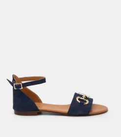 SANDALI CAMOSCIO BLU