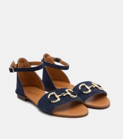 SANDALI CAMOSCIO BLU