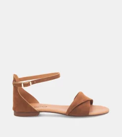 SANDALI CAMOSCIO CUOIO