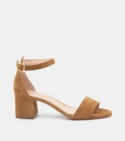 SANDALI CAMOSCIO CUOIO