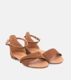 SANDALI CAMOSCIO CUOIO