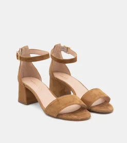 SANDALI CAMOSCIO CUOIO