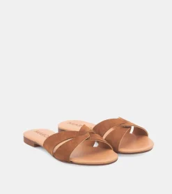 SANDALI CAMOSCIO CUOIO