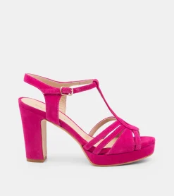 SANDALI CAMOSCIO FUXIA