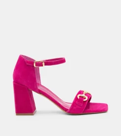 SANDALI CAMOSCIO FUXIA