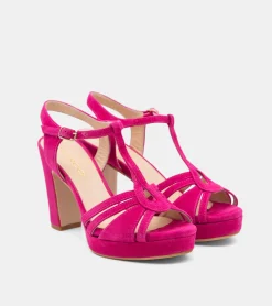 SANDALI CAMOSCIO FUXIA
