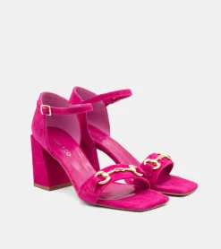 SANDALI CAMOSCIO FUXIA