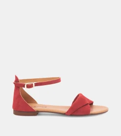 SANDALI CAMOSCIO ROSSO