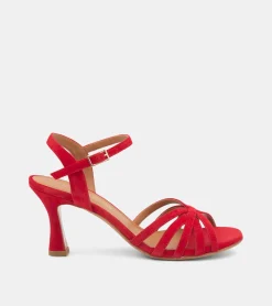 SANDALI CAMOSCIO ROSSO