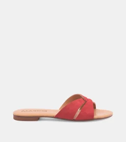 SANDALI CAMOSCIO ROSSO