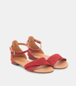SANDALI CAMOSCIO ROSSO