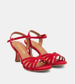 SANDALI CAMOSCIO ROSSO