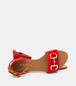 SANDALI CAMOSCIO ROSSO