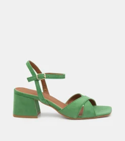SANDALI CAMOSCIO VERDE