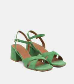SANDALI CAMOSCIO VERDE