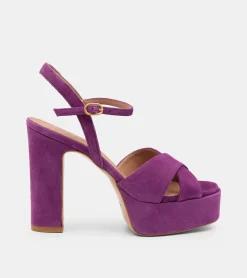 SANDALI CAMOSCIO VIOLA