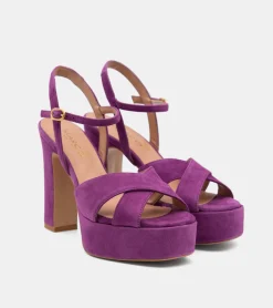 SANDALI CAMOSCIO VIOLA