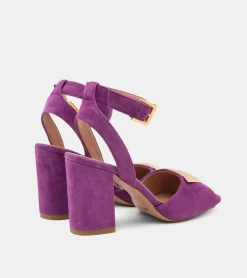 SANDALI CAMOSCIO VIOLA