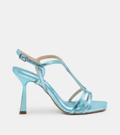SANDALI LAMINATI AZZURRI