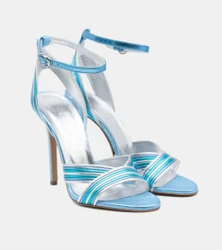 SANDALI LAMINATI AZZURRI