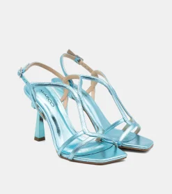 SANDALI LAMINATI AZZURRI