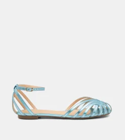 SANDALI LAMINATI AZZURRO