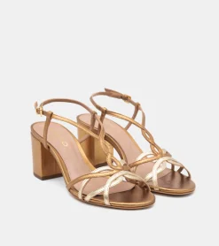 SANDALI LAMINATI BRONZO