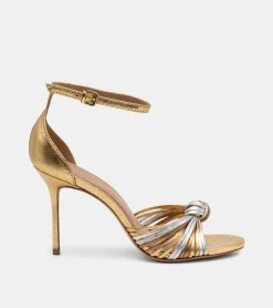 SANDALI LAMINATI ORO