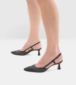 SLINGBACK INTRECCIO NERO