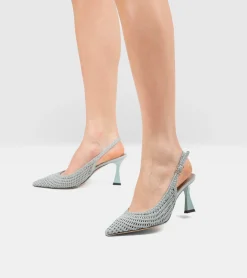 SLINGBACK PELLE AZZURRO