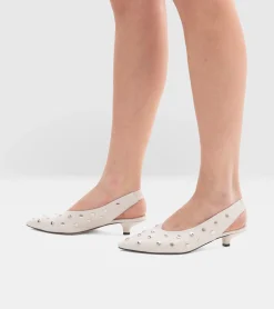 SLINGBACK PELLE BIANCO
