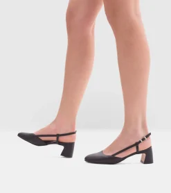 SLINGBACK PELLE NERO