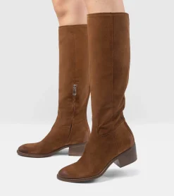 STIVALI CAMOSCIO CUOIO