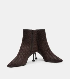 TRONCHETTI PELLE E VELLUTO MARRONE